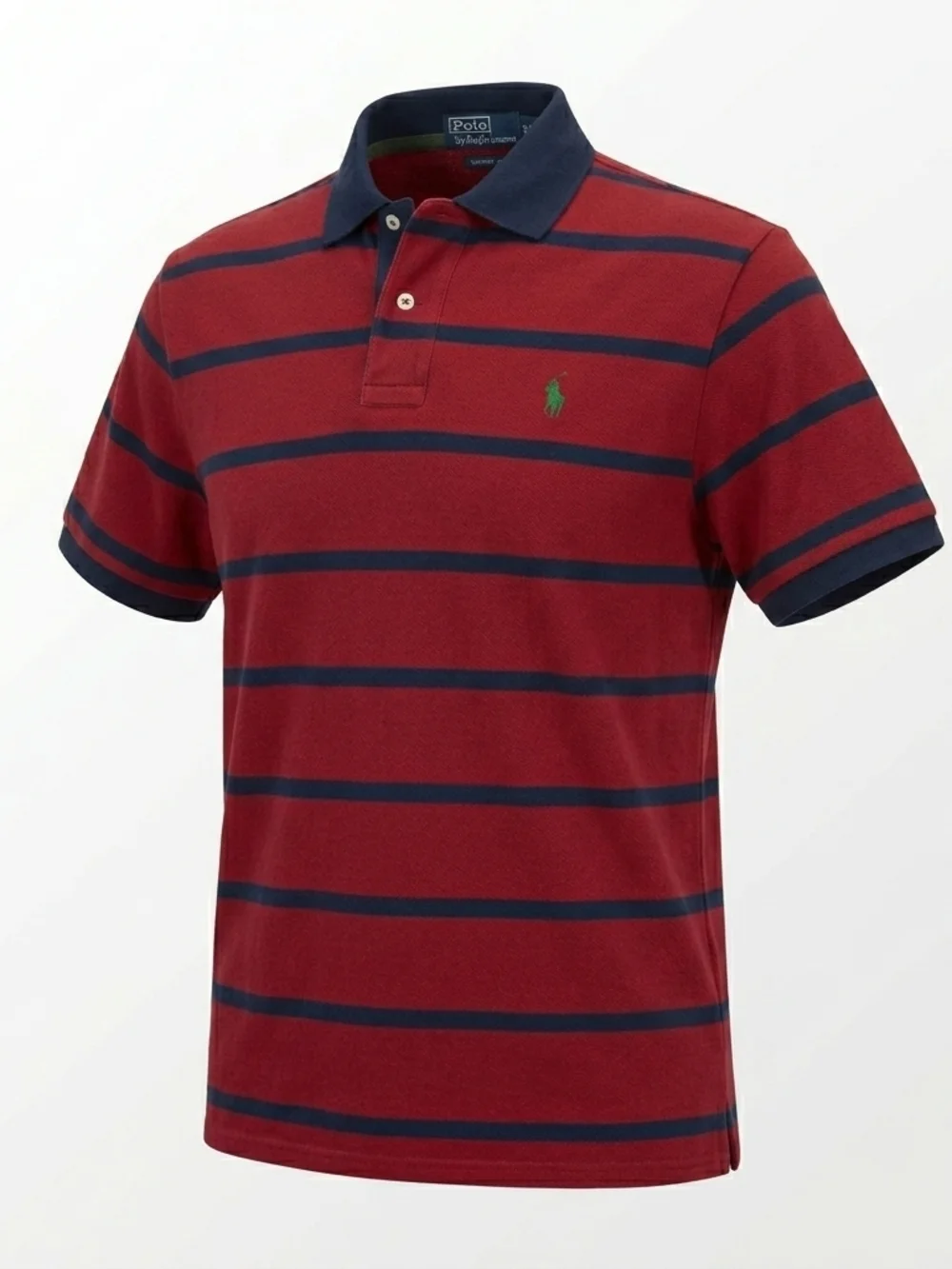 Ralph Lauren Red, Navy & Green Striped Polo